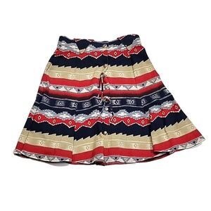 Vintage Ozark Mountain Aztec Five Button Western Cowgirl Gathered Skirt Women 26